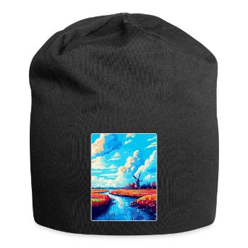 Souvenir d’affiche de voyage vintage Lisse Pays-Bas - Bonnet en jersey - noir - Devant