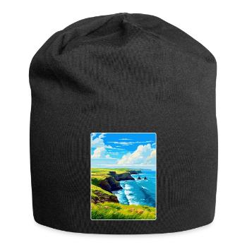 Péninsule de lézard, Cornouailles, Angleterre, Royaume-Uni, Affiche de voyage - Bonnet en jersey - noir - Devant