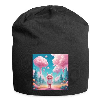 Girl in Cotton Candy Forest - Jersey Beanie - black - Front