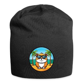 Meerschweinchen Lustige Cartoon Sommer Strand Sonnenbrille - Jersey-Beanie - Schwarz - Vorne