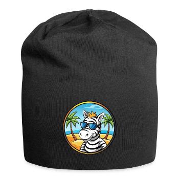 Zebra Lustige Cartoon Sommer Strand Sonnenbrille Cool - Jersey-Beanie - Schwarz - Vorne