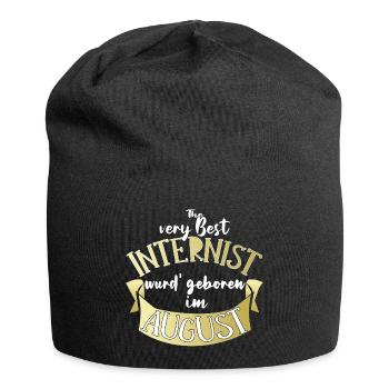 Internist Arzt Geburtstag August Geschenk lustig - Jersey-Beanie - Schwarz - Vorne