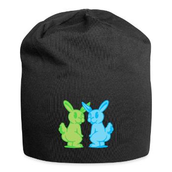 Bunny Bunny Retro Rabbit Rodent Rodent Rodent 80s - Jersey Beanie - black - Front