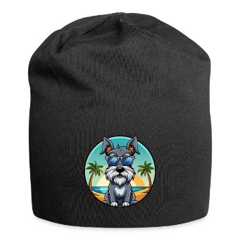 Standard Schnauzer Hunderasse Cartoon Sonnenbrille - Jersey-Beanie - Schwarz - Vorne