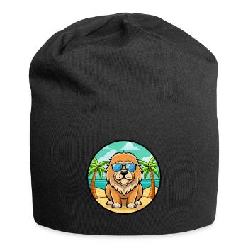 Tibetische Dogge Hunderasse Cartoon Sonnenbrille Strand - Jersey-Beanie - Schwarz - Vorne
