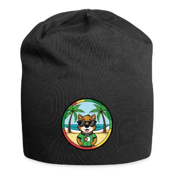 Portuguese Watchdog Breed Cartoon Sunglasses Beach - Jersey Beanie - black - Front