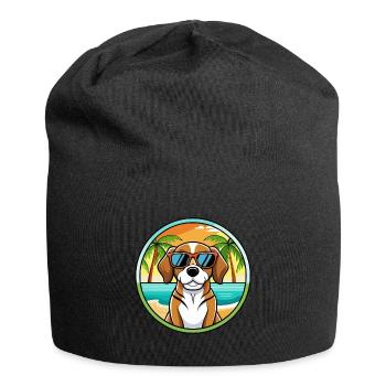 Beagle Harrier Hunderasse Cartoon Sonnenbrille Strand - Jersey-Beanie - Schwarz - Vorne