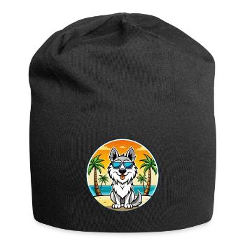 Carpathian Shepherd Dog Breed Cartoon Sunglasses - Jersey Beanie - black - Front