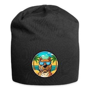 Perro De Presa Canario Hunderasse Cartoon Strand - Jersey-Beanie - Schwarz - Vorne