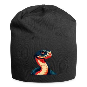 Anaconda Zeichentrickfigur Buntes Haustier Tier - Jersey-Beanie - Schwarz - Vorne