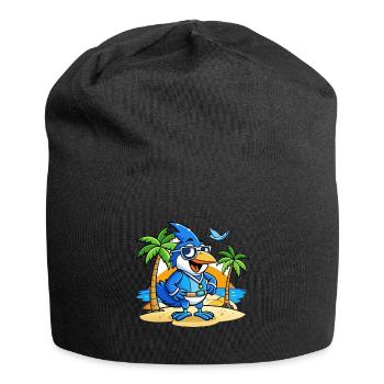 Blue Jay Lustige Cartoon Sommer Strand Sonnenbrille - Jersey-Beanie - Schwarz - Vorne