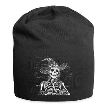 Dark Skeleton Witch with Witch Hat - Jersey Beanie - black - Front