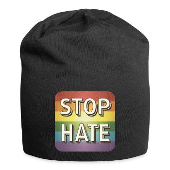 LGBTQ Stop Hate - Jersey-Beanie - Schwarz - Vorne