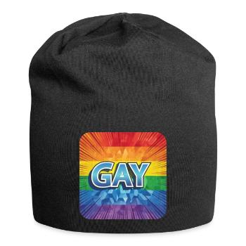 LGBTQ GAY - Jersey-Beanie - Schwarz - Vorne