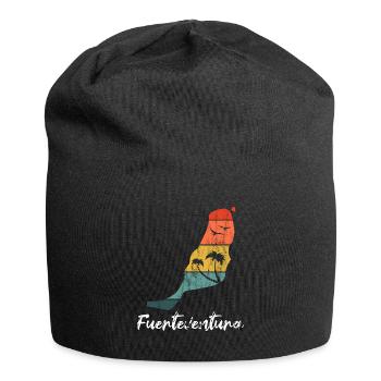Fuerteventura Umriss Karte Kanaren retro vintage - Jersey-Beanie - Schwarz - Vorne