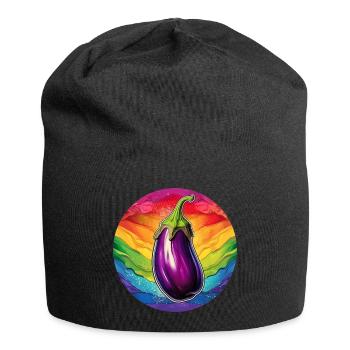 LGBTQ Aubergine - Jersey-Beanie - Schwarz - Vorne