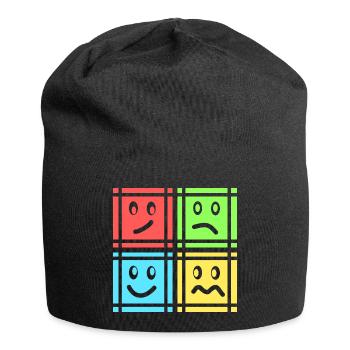 Motifs géométriques - Bonnet en jersey - noir - Devant