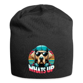 Dudley Labrador Was geht ab cooler Hund Geschenk - Jersey-Beanie - Schwarz - Vorne