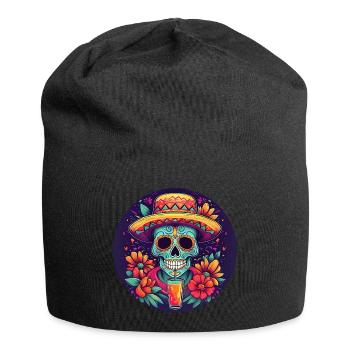 5 de Mayo Party Drinko de Mayo Sugar Skull Drink - Jersey Beanie - black - Front