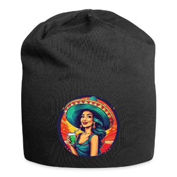 5 de Mayo Party Drinko de Mayo Mexican Wife Tee - Jersey Beanie - black - Front