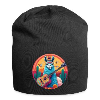 5 de Mayo Party Drinko de Mayo Lama and Guitar - Jersey Beanie - black - Front
