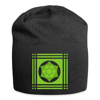 Geometric play of colours in green - Jersey Beanie - black - Front