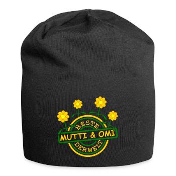 Beste Oma Mama - Jersey-Beanie - Schwarz - Vorne