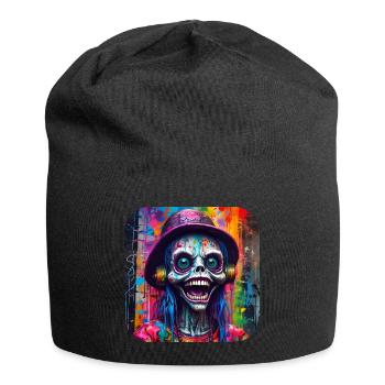 Crâne cool dans le style graffiti - Bonnet en jersey - noir - Devant