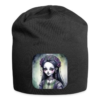 Fille punk gothique cool avec des roses - Bonnet en jersey - noir - Devant