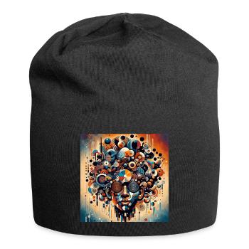 Afro Kulturelle Essenz - Jersey-Beanie - Schwarz - Vorne