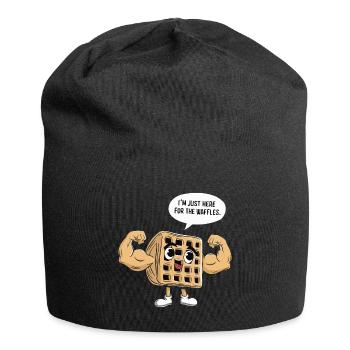 Je ne suis là que pour les gaufres - Bonnet en jersey - noir - Devant