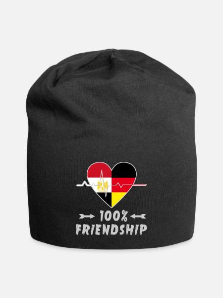 Ägypten und Deutschland 100% Freundschaft - Jersey-Beanie - Schwarz