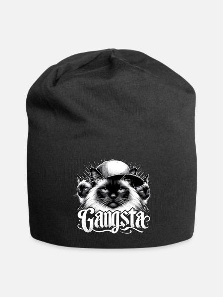 Heilige Birma Katze Birmakatze Trio Gangsta Gesche - Jersey-Beanie - Schwarz