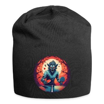Spooky Halloween Party Costume Werewolf Ping Pong - Jersey Beanie - black - Front
