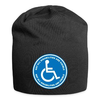 Nicht alle Behinderungen sind sichtbar - Jersey-Beanie - Schwarz - Vorne