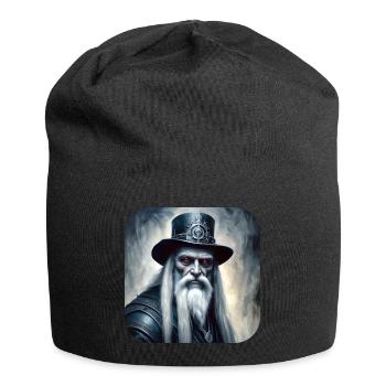 Mystischer Schamane im Steampunkstyle - Jersey-Beanie - Schwarz - Vorne