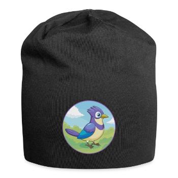 Jay Vogel Niedlich Kawaii Cartoon Clipart Tier Haustier - Jersey-Beanie - Schwarz - Vorne