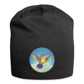colibri mignon kawaii dessin animé clipart animal de compagnie - Bonnet en jersey - noir - Devant