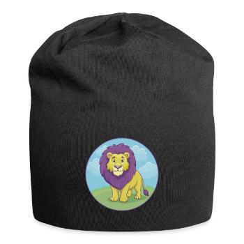 Lion mignon Kawaii dessin animé Clipart Animal de compagnie - Bonnet en jersey - noir - Devant