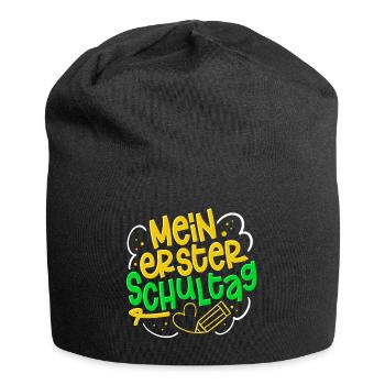 Einschulung Erster Schultag - Jersey-Beanie - Schwarz - Vorne