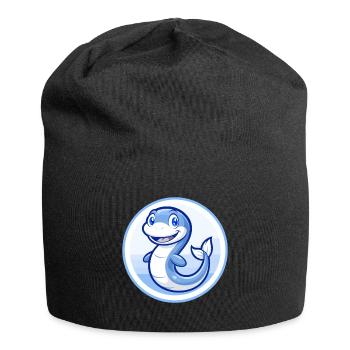 Anguille bleu mignon kawaii dessin animé personnage Clipart animal de compagnie - Bonnet en jersey - noir - Devant