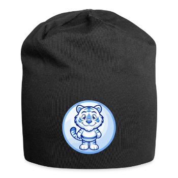 Tigre Bleu Kawaii Dessin Animé Personnage Clipart Animal de compagnie - Bonnet en jersey - noir - Devant
