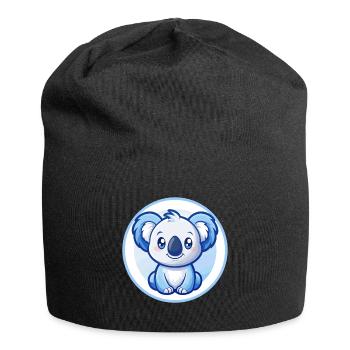 Koala Blau Kawaii Cartoon Figur Clipart Haustier - Jersey-Beanie - Schwarz - Vorne