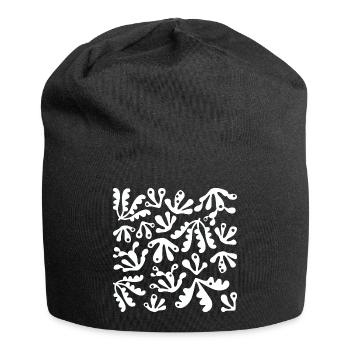Abstrait Corail L Blanc - Bonnet en jersey - noir - Devant