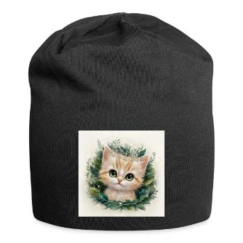 chaton - Bonnet en jersey - noir - Devant