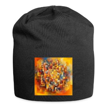 Carrés 2 - Bonnet en jersey - noir - Devant