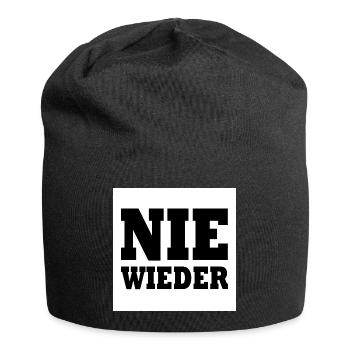 Nie wieder - Jersey-Beanie - Schwarz - Vorne