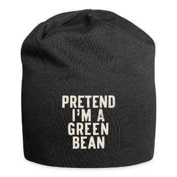 Grüne Bohnen - Jersey-Beanie - Schwarz - Vorne