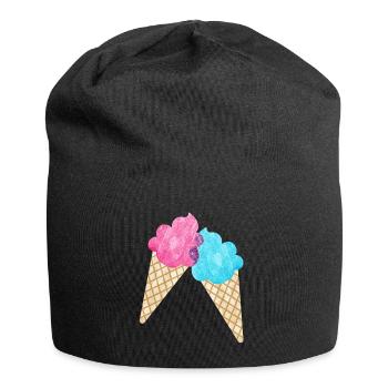 Eis Paar Duo Sommer Eisdiele cool Sommer zwei Fan - Jersey-Beanie - Schwarz - Vorne