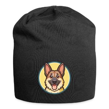 Deutscher Schafpudel Hunderasse Karikatur Kawaii - Jersey-Beanie - Schwarz - Vorne